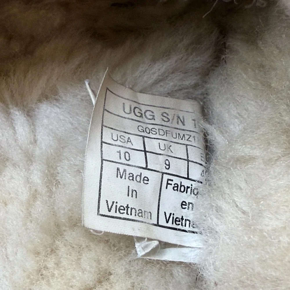 UGG Scuff Slipper Mens 10 Chestnut Suede Shearling Fur Lined Cozy